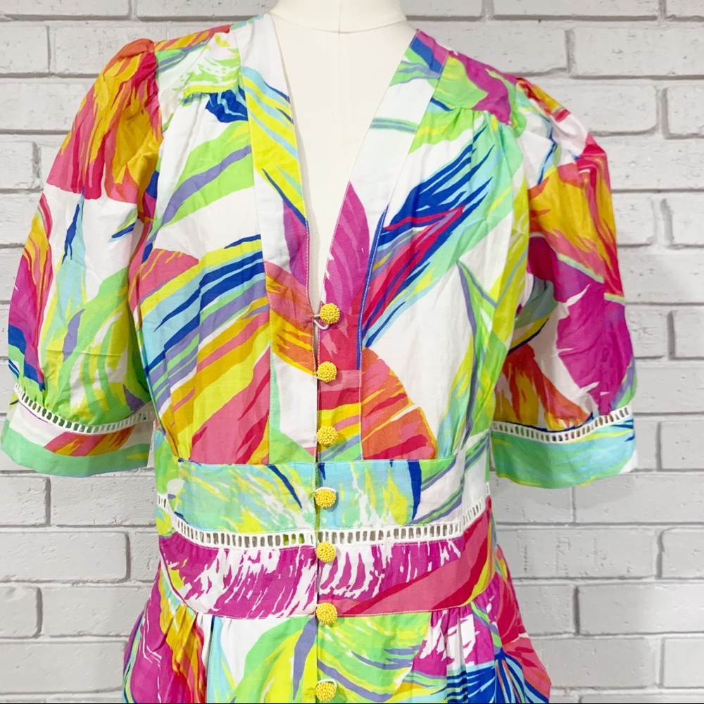 Farm Rio Women’s Rainbow Leaves Cotton Romper - Picture 2 of 13